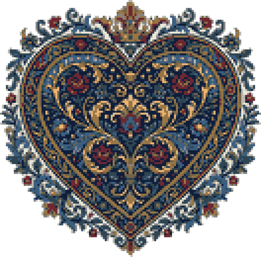 Heart Tapestry cross stitch pattern