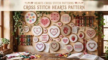 A stuffed heart ornament finished in an embroidery hoop